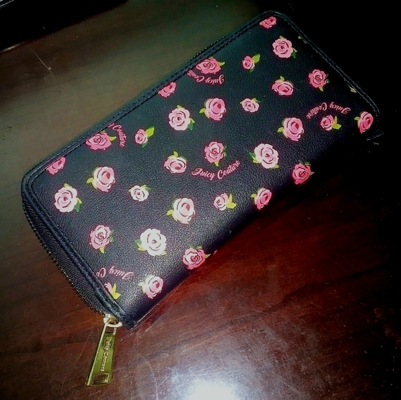 BNWT juicy couture rose print vinyl wallet - Picture 2 of 4